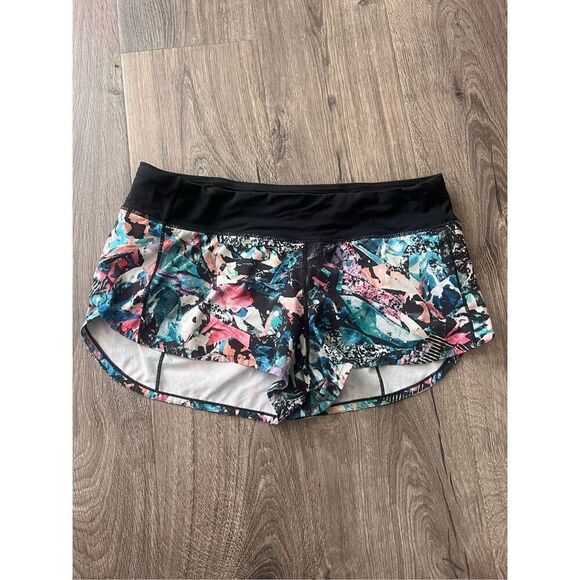 Lululemon 4 Speed Up Short Color Crush Pink Blue Teal Black size 8 - Picture 1 of 5